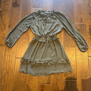 Skies Are Blue Olive Green Dress